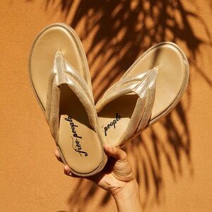 Free People Wonderland Gold Sandals